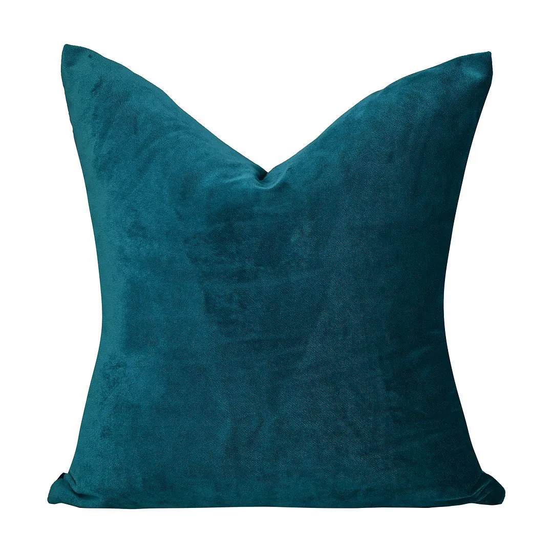 Velvet Throw Square Pillow Cover (Set of 2) Lilijan Home & Curtain Color: 35 Teal Blue Size: 16" x 16"