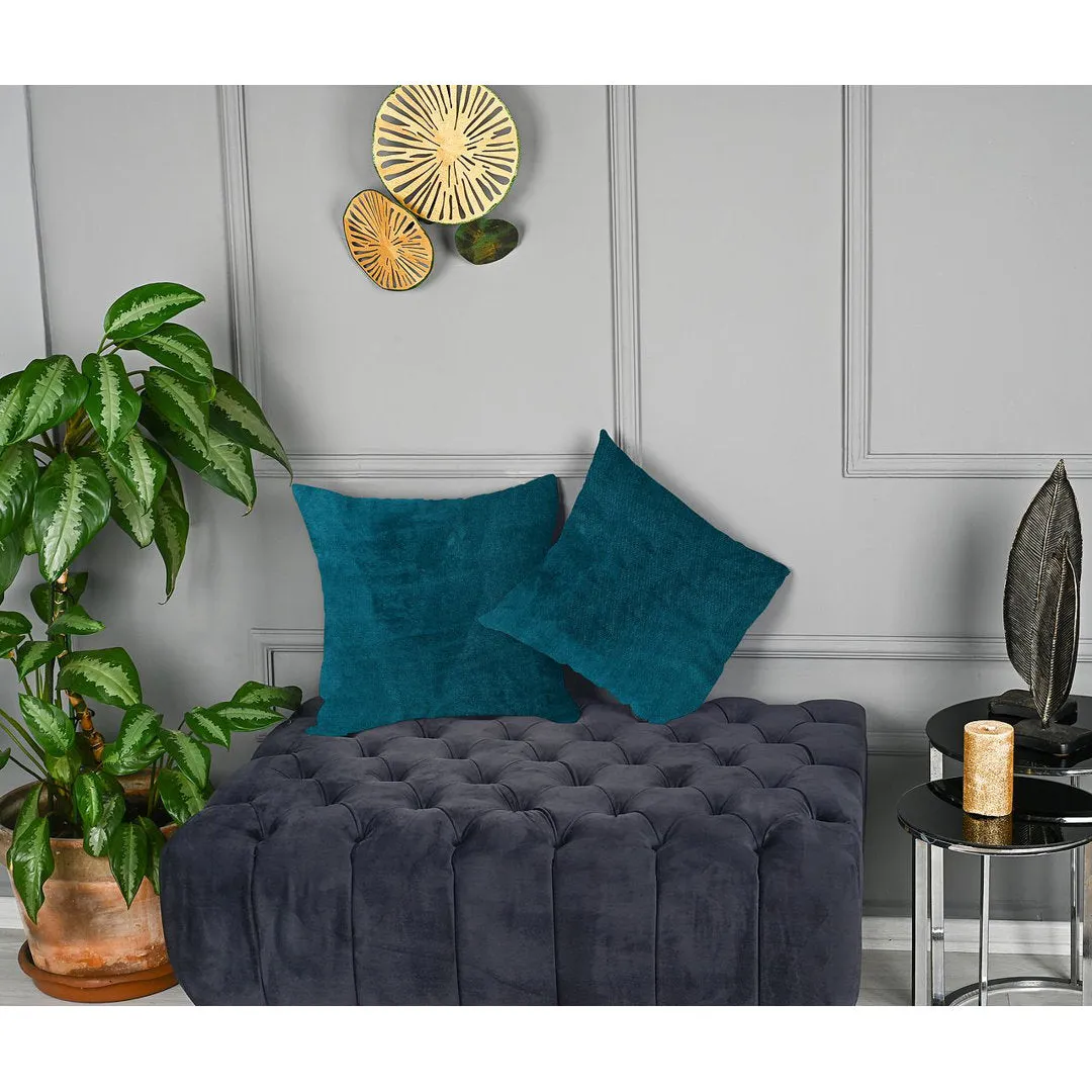 Velvet Throw Square Pillow Cover (Set of 2) Lilijan Home & Curtain Color: 35 Teal Blue Size: 16" x 16"