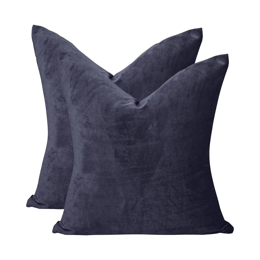Velvet Throw Square Pillow Cover (Set of 2) Lilijan Home & Curtain Color: 71 Independence Size: 12" x 12"