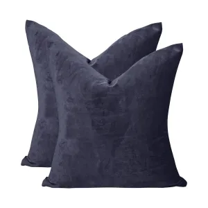 Velvet Throw Square Pillow Cover (Set of 2) Lilijan Home & Curtain Color: 71 Independence Size: 12" x 12"