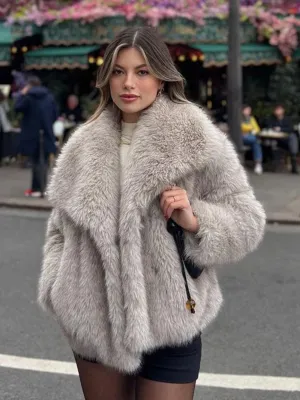VelvetFur Luxe Coat | Elegant Warmth