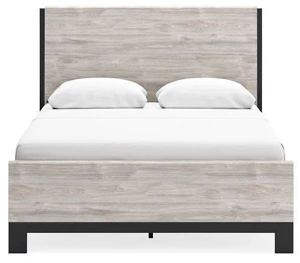 Vessalli Queen Panel Bed with Mirrored Dresser and Chest