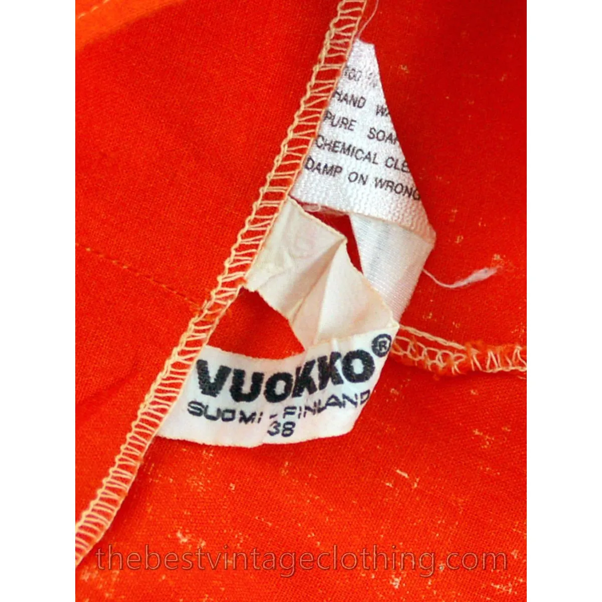 Vintage 1960s Vuokko Designer Iconic Tent Dress Orange White Awning Stripes 38 /8