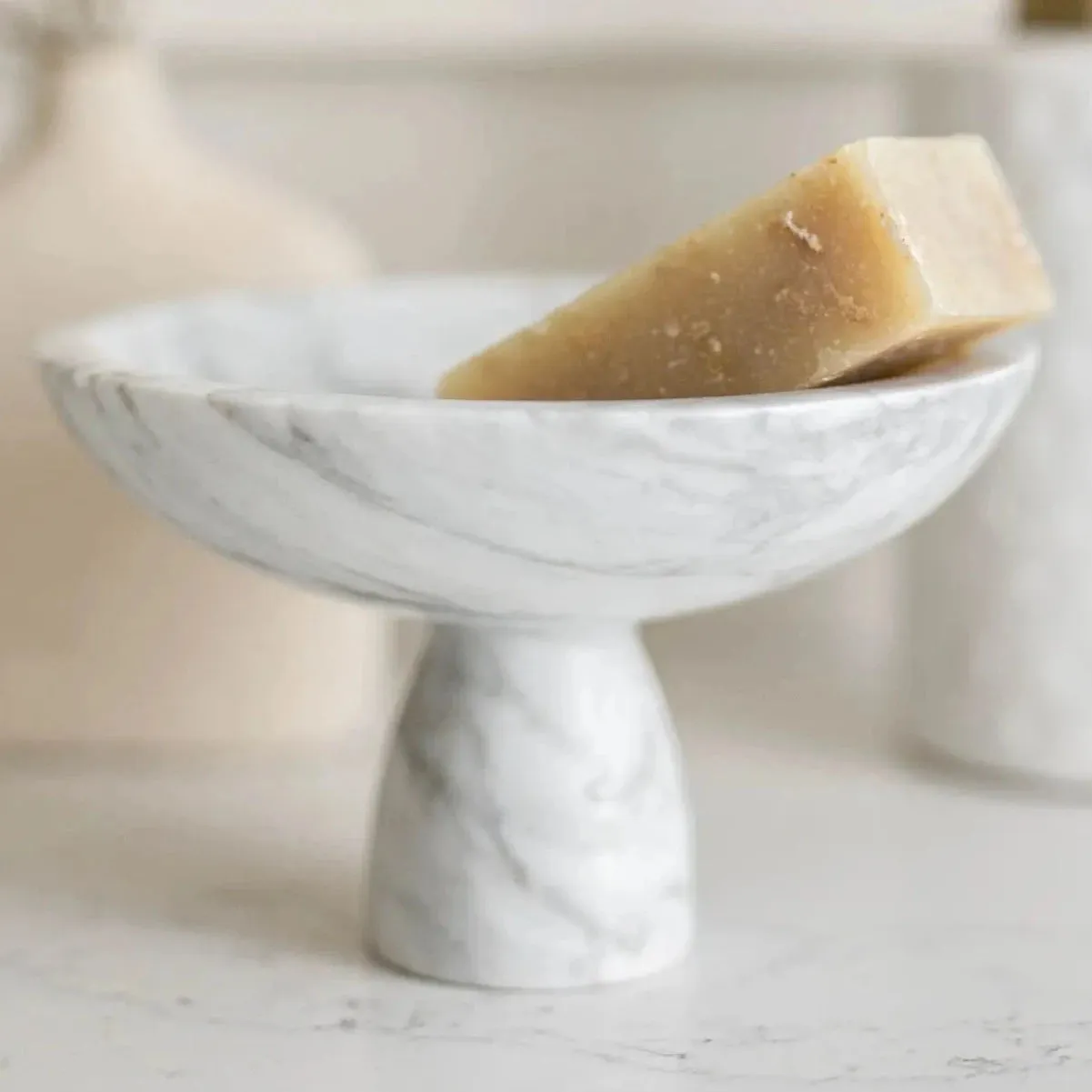 Vista Marble Pedestal Bowl