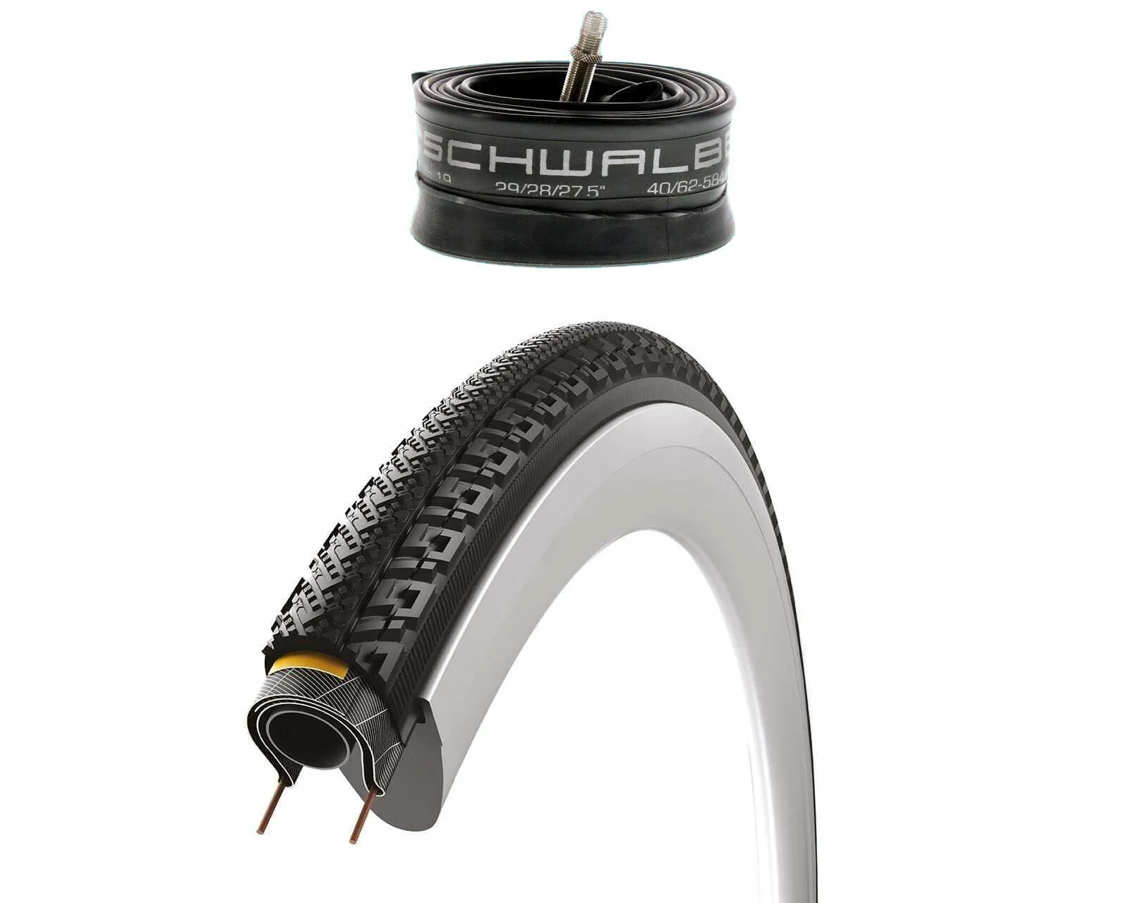 Vittoria Adventure Trail 700 x 35c Solid Shield Hybrid Tyres With Schwalbe Tubes