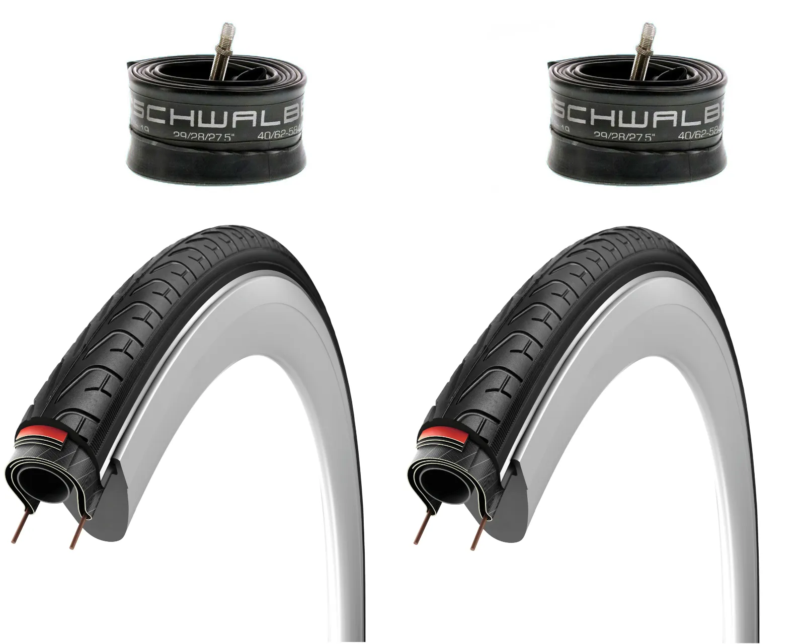 Vittoria Randonneur 700 x 35c Double Shield Hybrid Tyres With Schwalbe Tubes