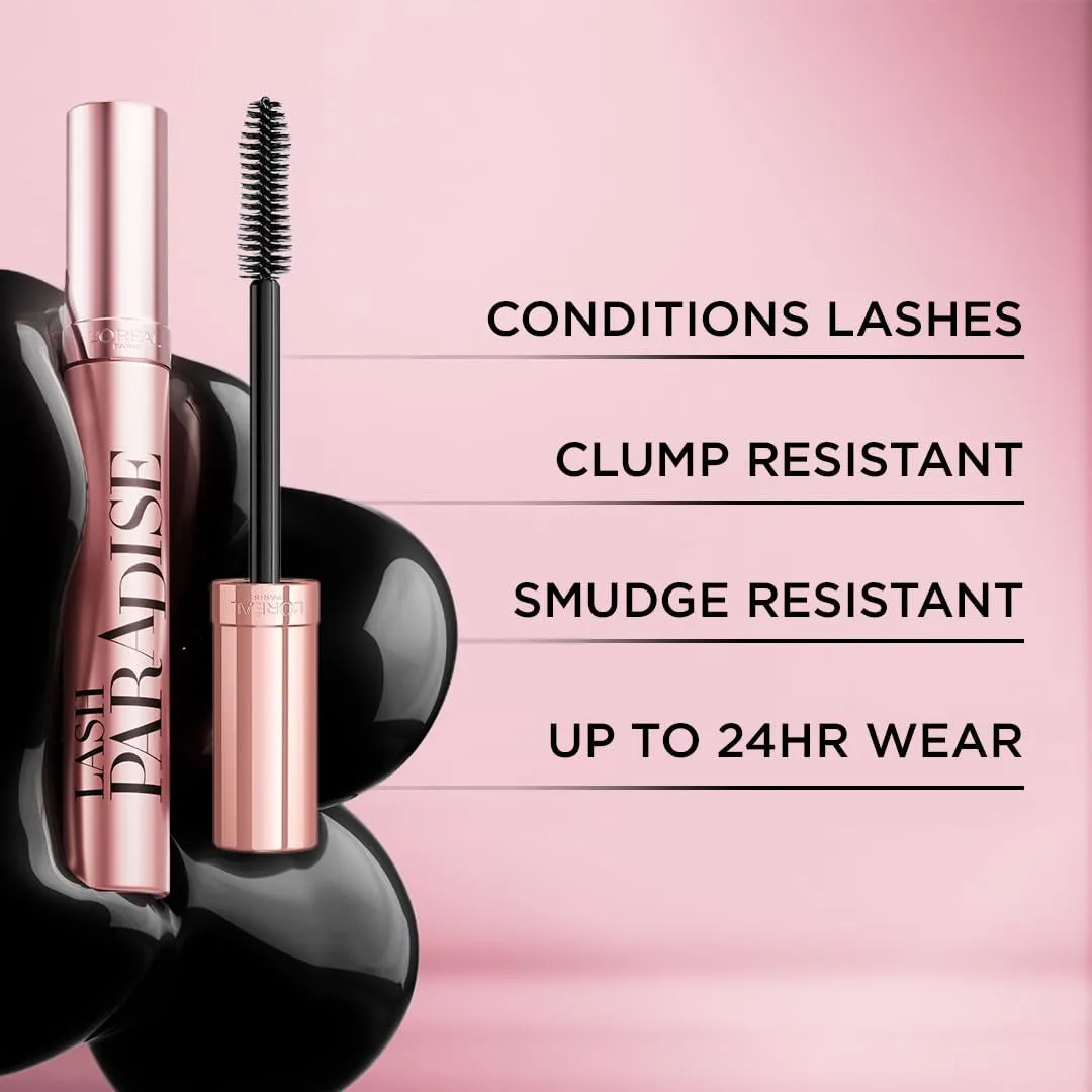 Voluminous Makeup Lash Paradise Mascara, Voluptuous Volume, Intense Length, Feathery Soft Full Lashes, No Flaking, No Smudging, No Clumping, Blackest Black, 0.25 Fl Oz (Pack of 1)