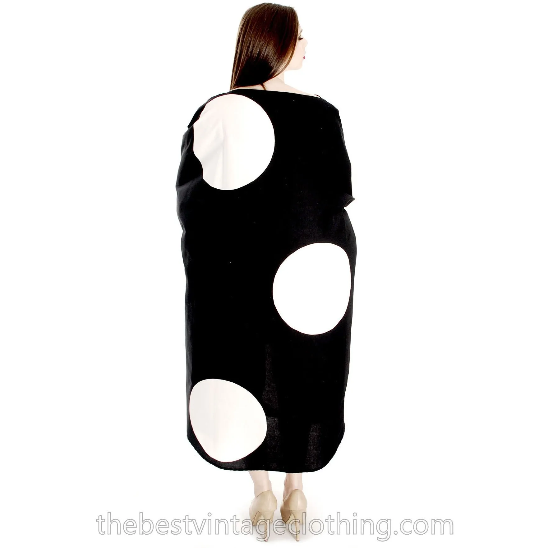 Vuokko Myllynkivi Vintage 1964 Circle Dress Black & White Polka Dot  Iconic Free Size