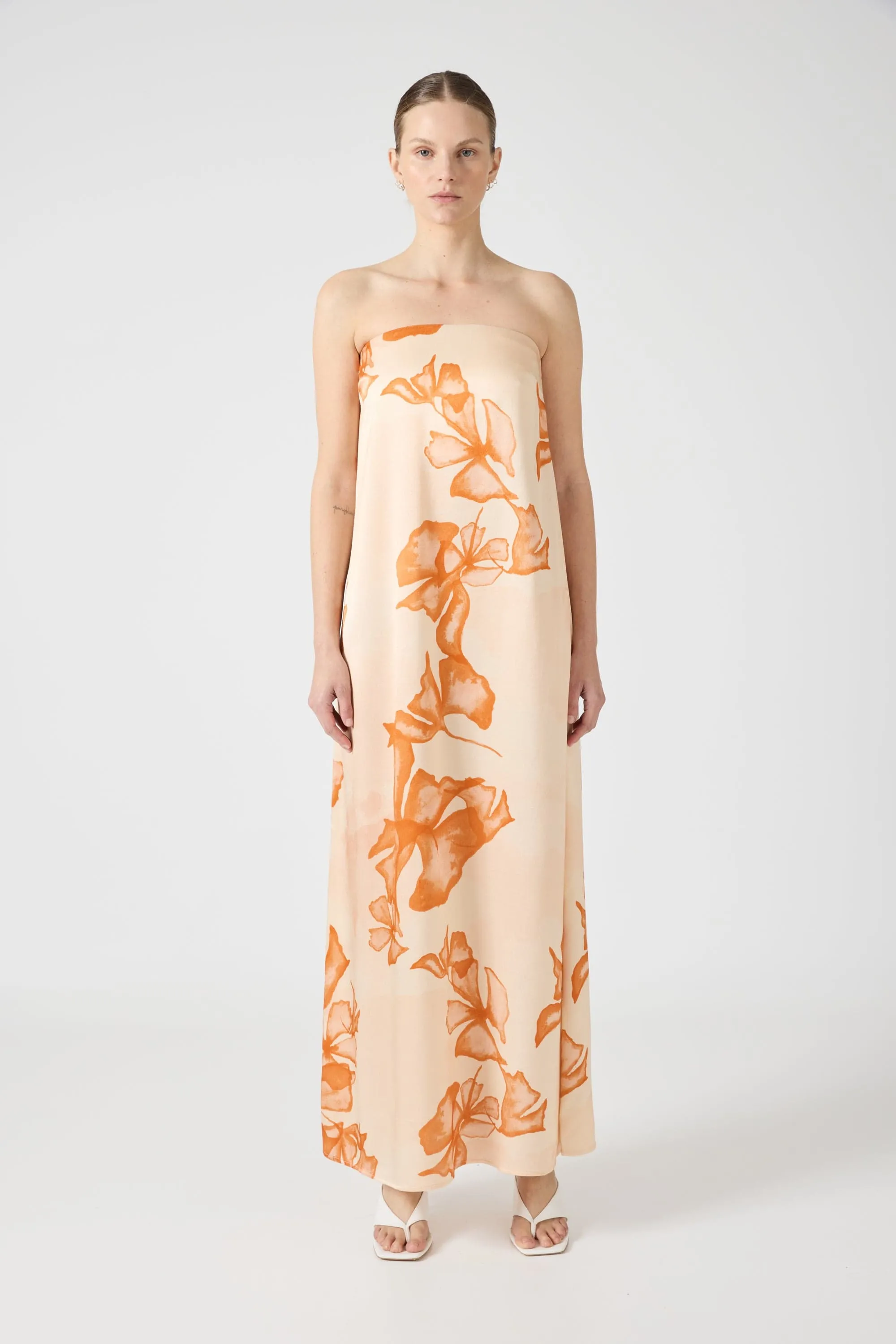 WANDERER STRAPLESS DRESS | FLORAL