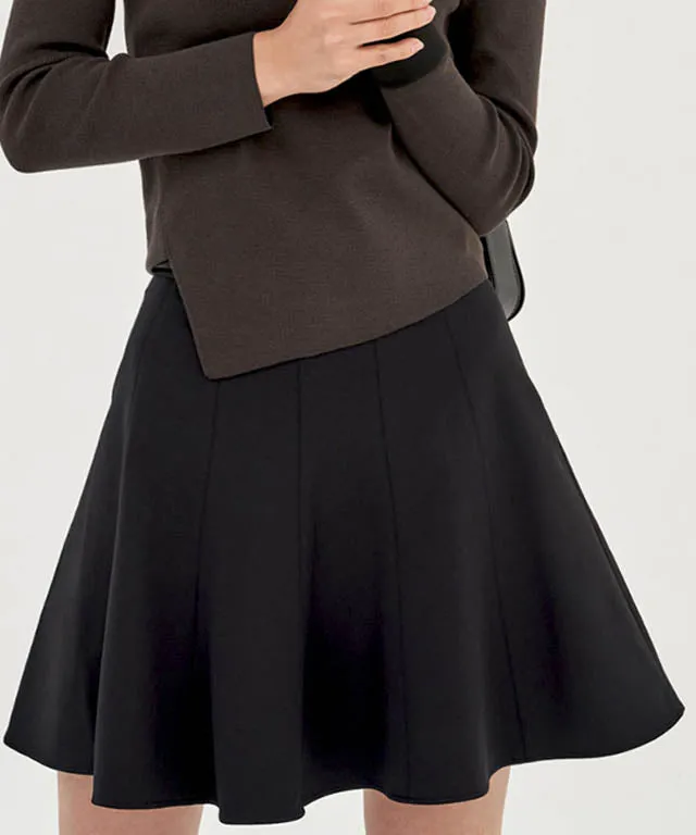 [Warehouse Sale] Anell Golf Cotton Flared Skirt - Black