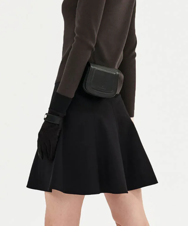 [Warehouse Sale] Anell Golf Cotton Flared Skirt - Black