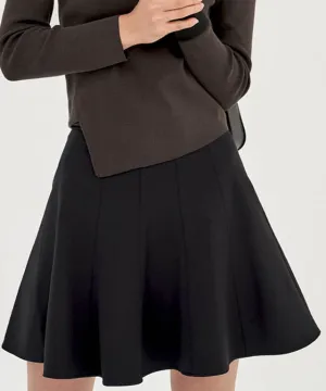 [Warehouse Sale] Anell Golf Cotton Flared Skirt - Black