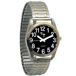 Watch - Men's 2-Tone Low Vision Watch with Black Clockface