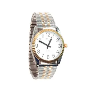 Watch - Men's 2-Tone Low Vision Watch with White Clockface