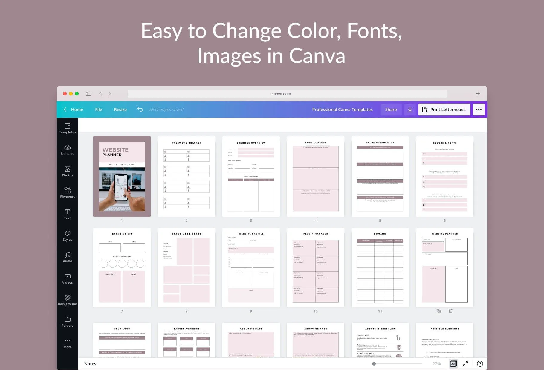Website Planner Canva Template