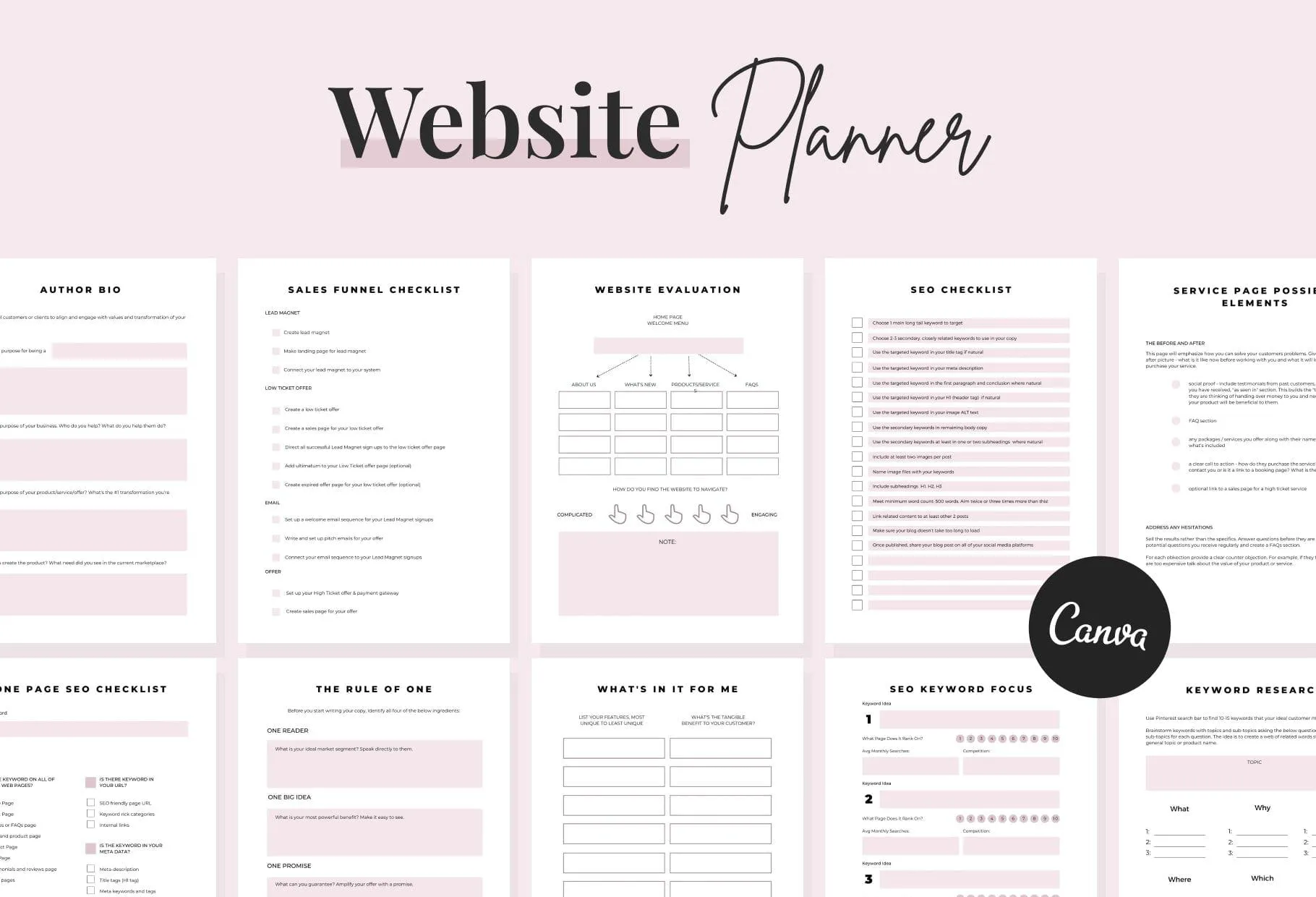 Website Planner Canva Template