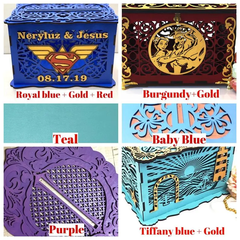 Wedding Card Box, Aladdin and Jasmine, Wedding Card Holder Handmade
