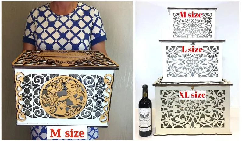 Wedding Card Box, Aladdin and Jasmine, Wedding Card Holder Handmade