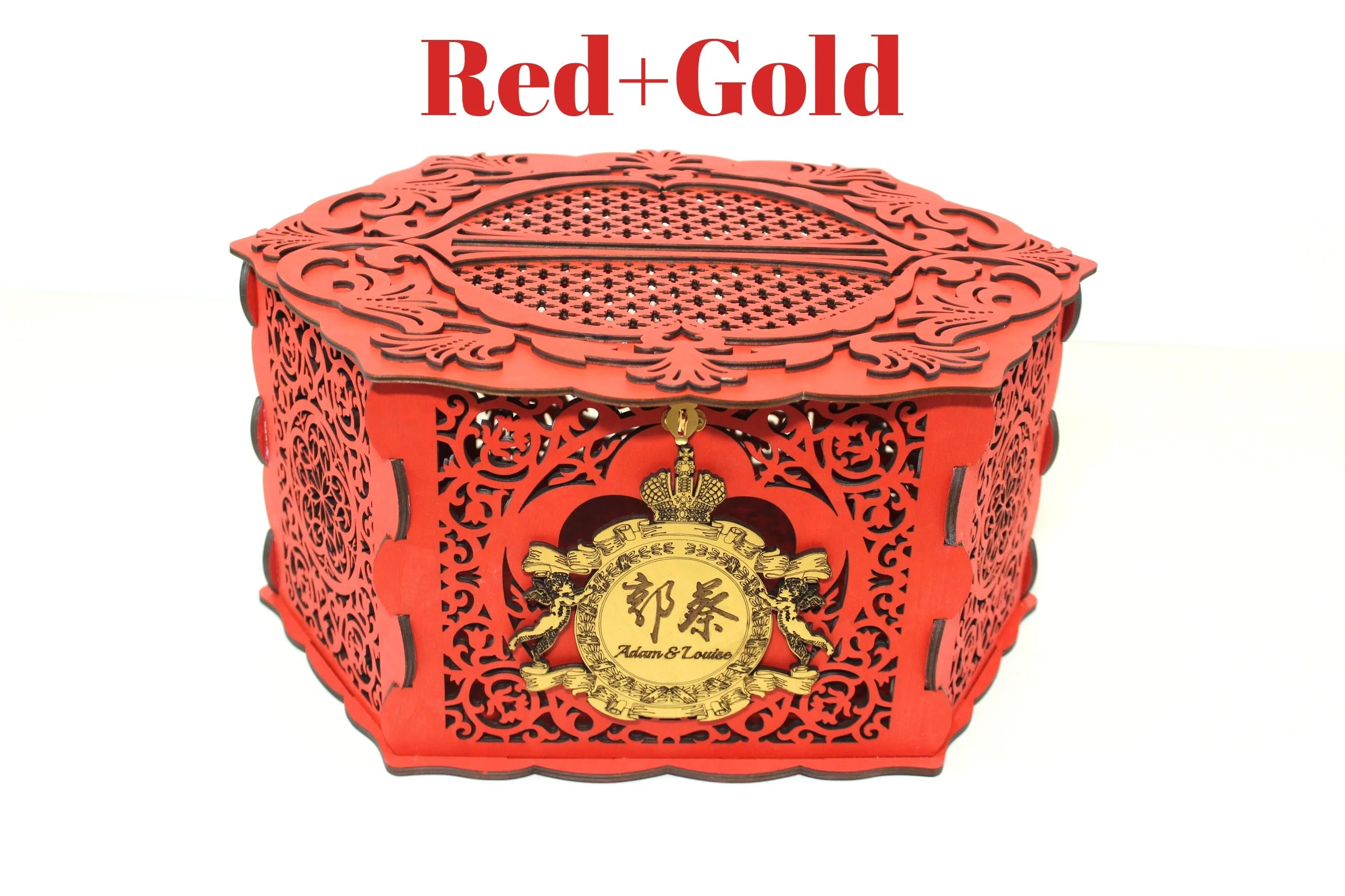 Wedding Card Box for Envelopes, Card Holder with a Lock, handmade