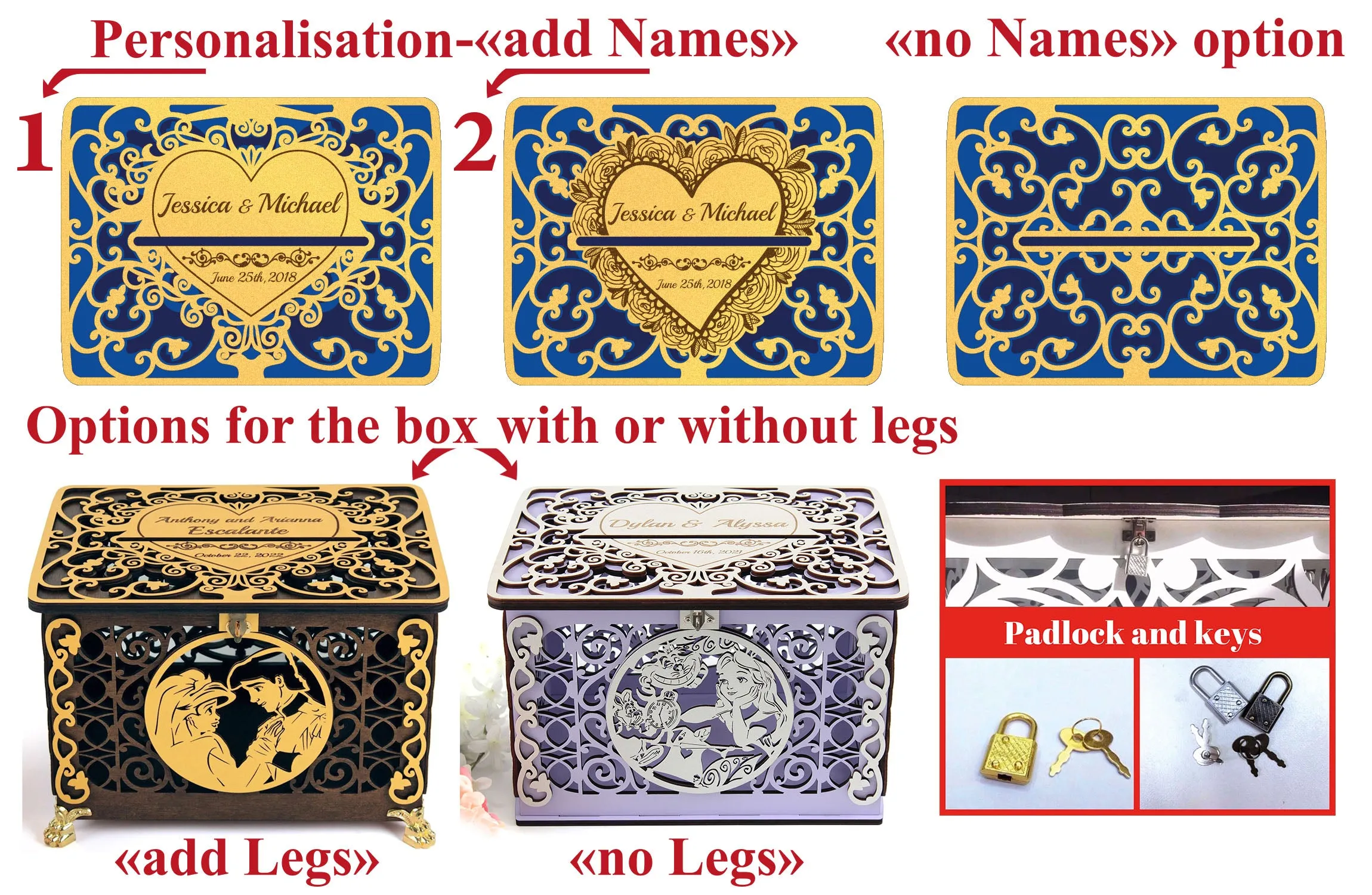 Wedding Card Box Mermaid Prince Eric Money Card Holder handmade