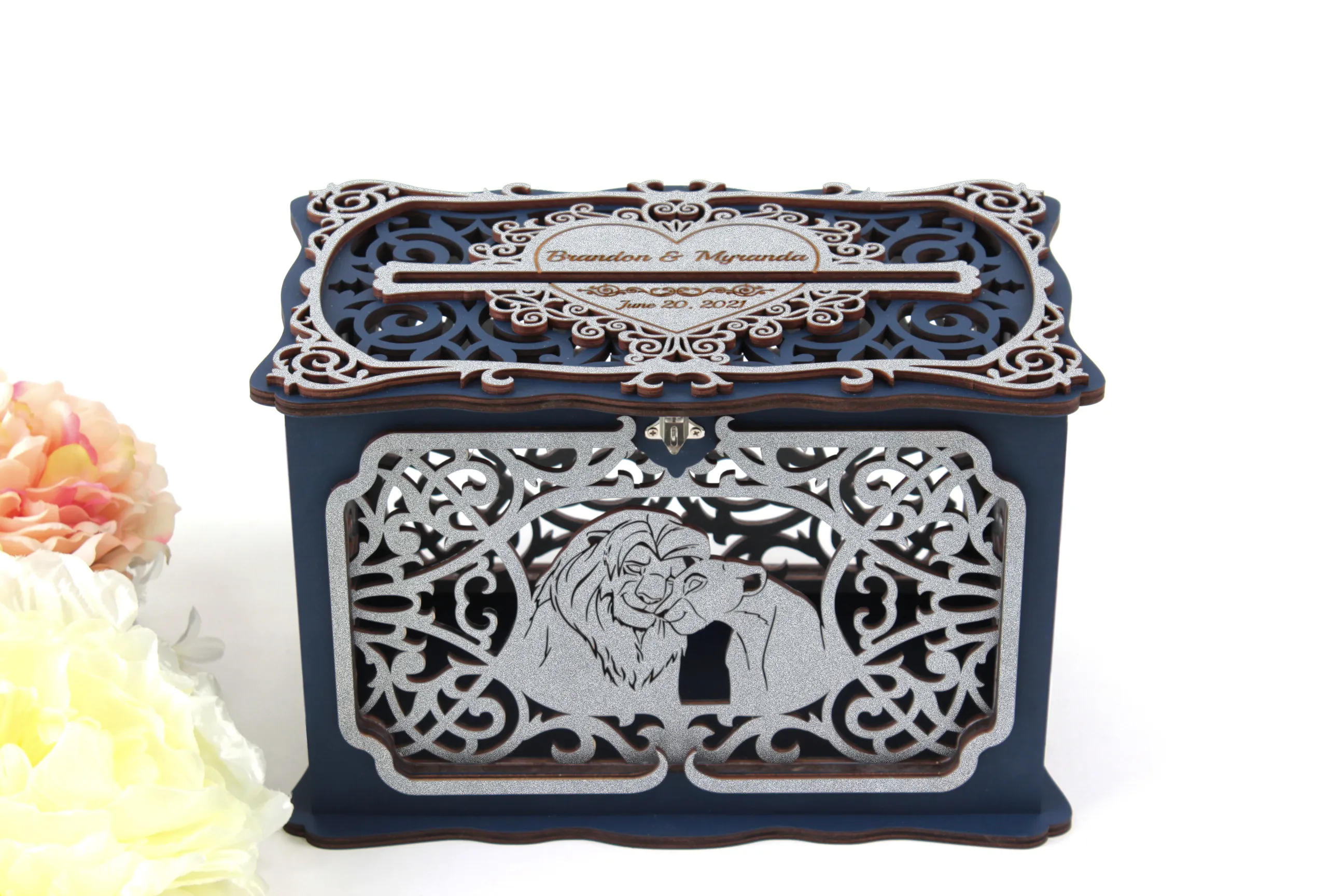 Wedding Card Box Simba Nala King Card Holder Money Envelopes Handmade