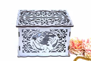 Wedding Card Box With Lock Cinderella Prince Charming holder handmade