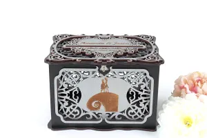 Wedding Halloween Card Box with Lock, Gothic Wedding Cards Holder, Wishes Well, Jack Sally Wedding Money Box, Nightmare Wedding Post, Coastal Wedding Gift for Daughter, Wedding Gift, Handmade Gifts