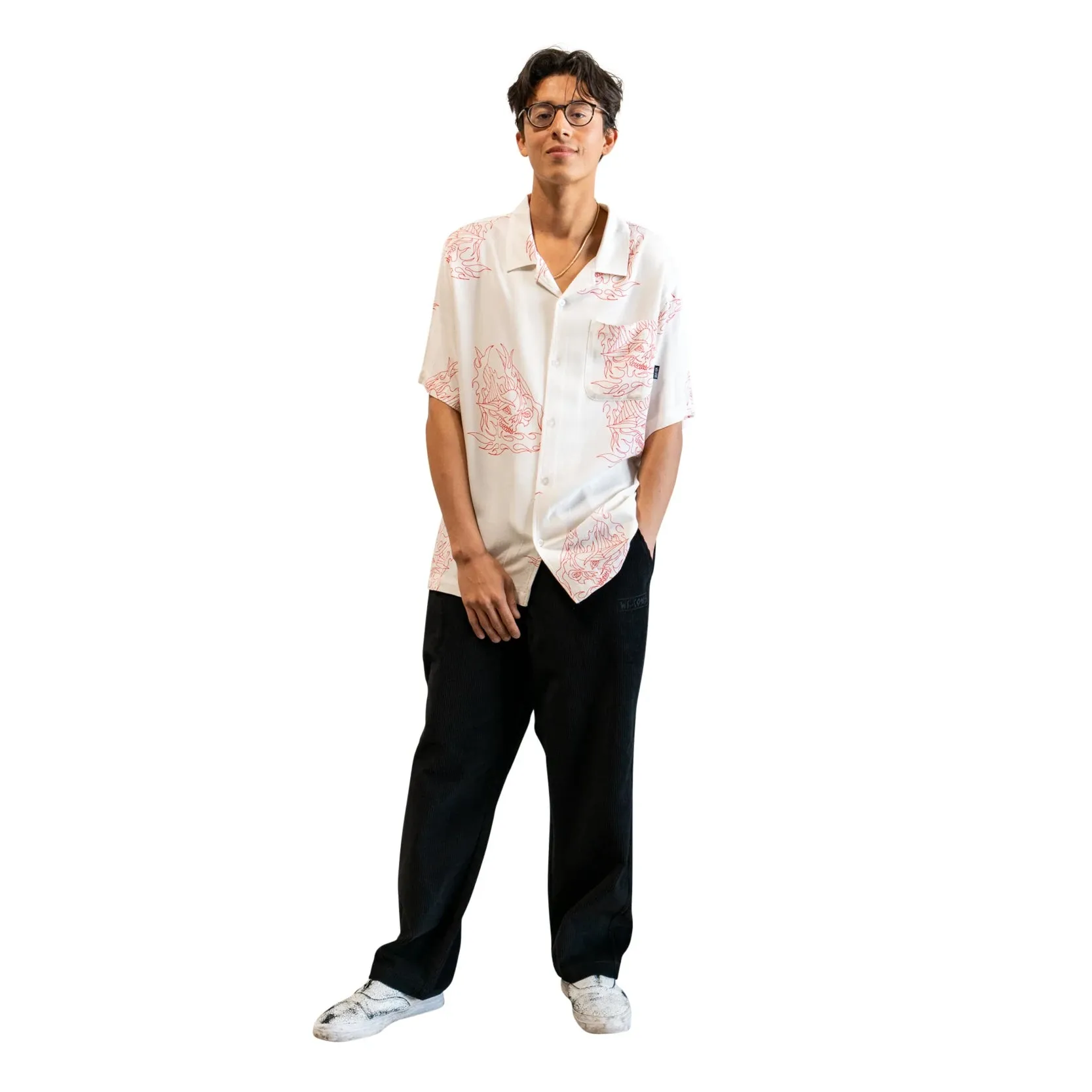 Welcome Rayder Rayon Short Sleeve Shirt Bone