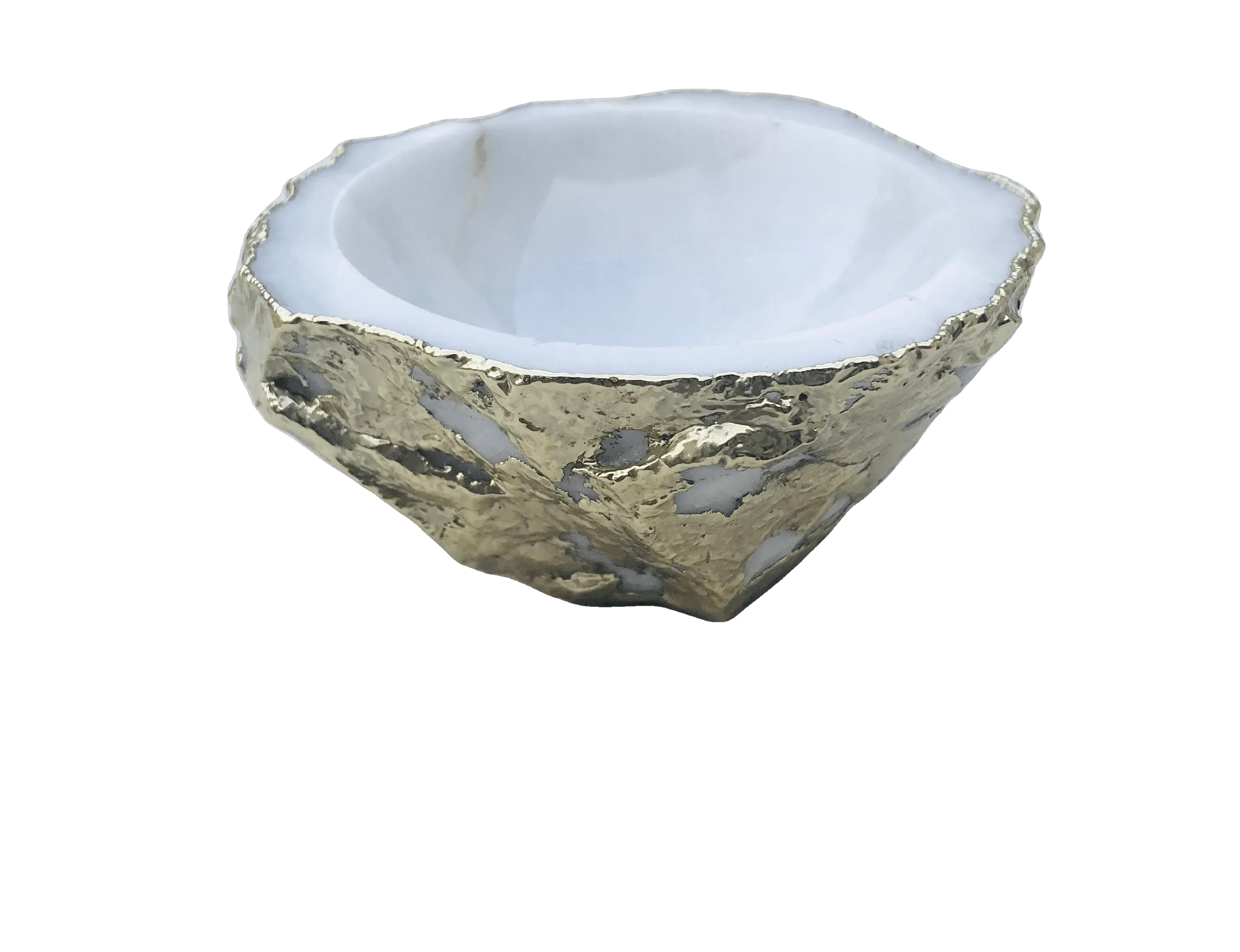 White Agate Geode Jewelry Bowl