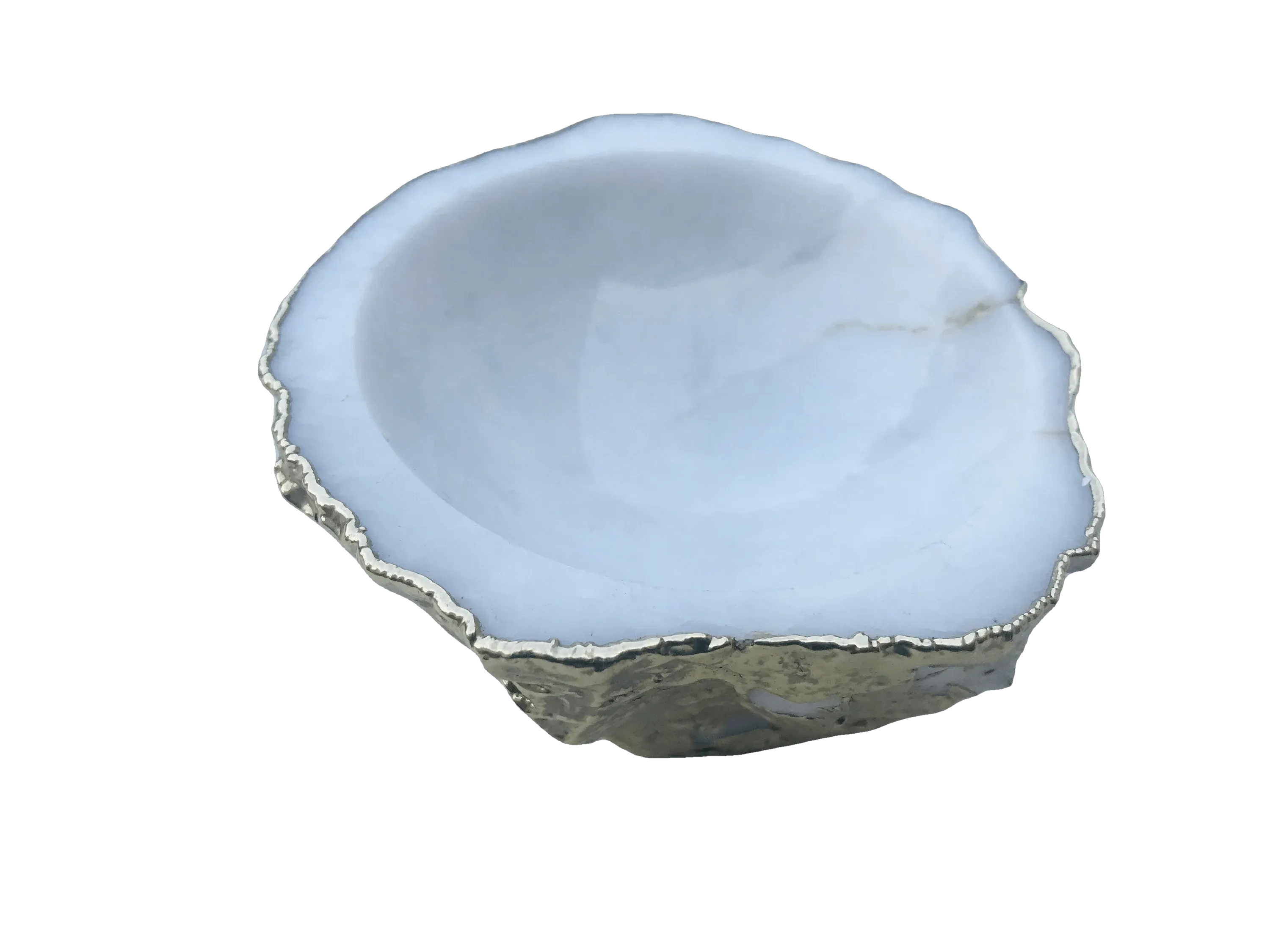 White Agate Geode Jewelry Bowl