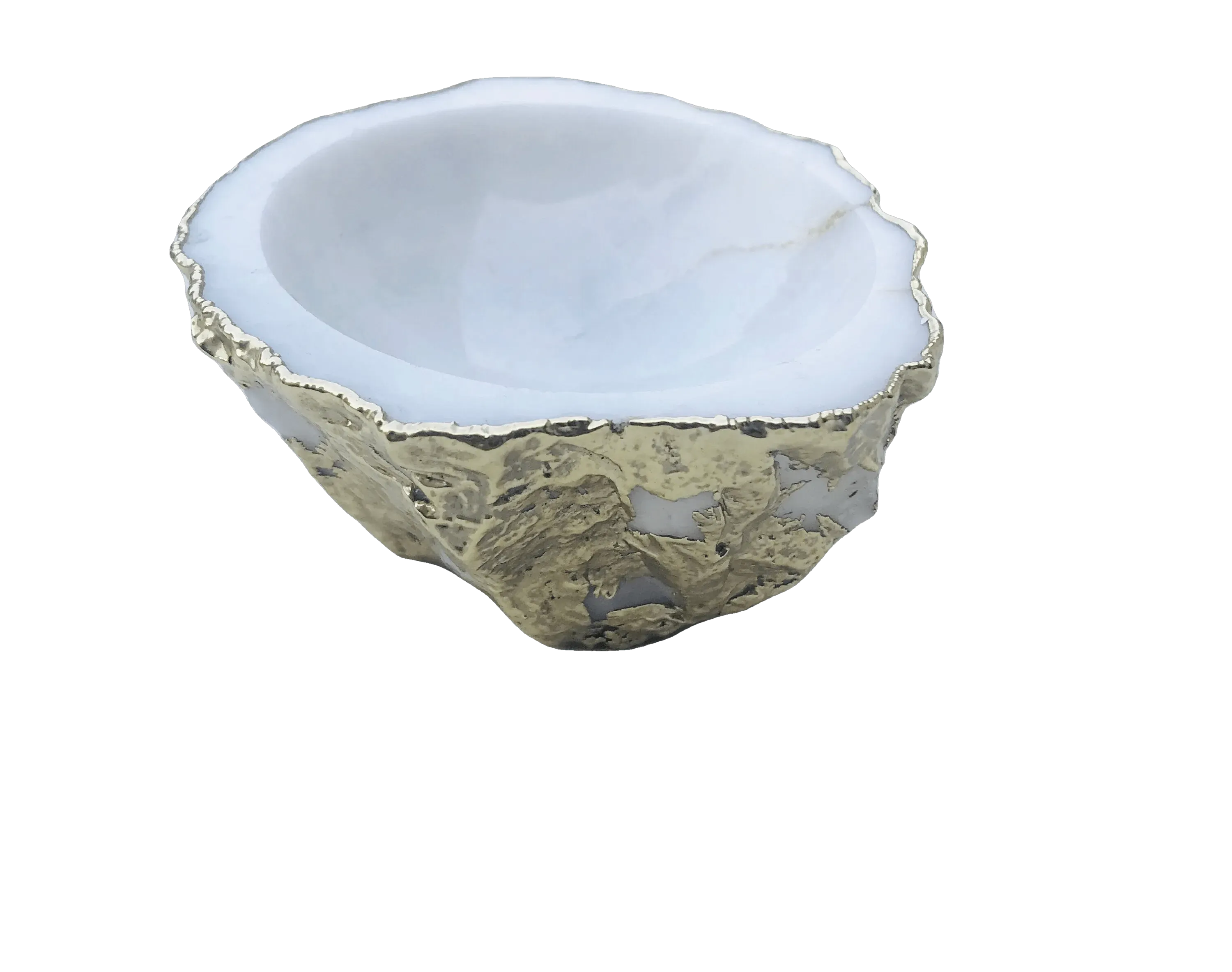 White Agate Geode Jewelry Bowl