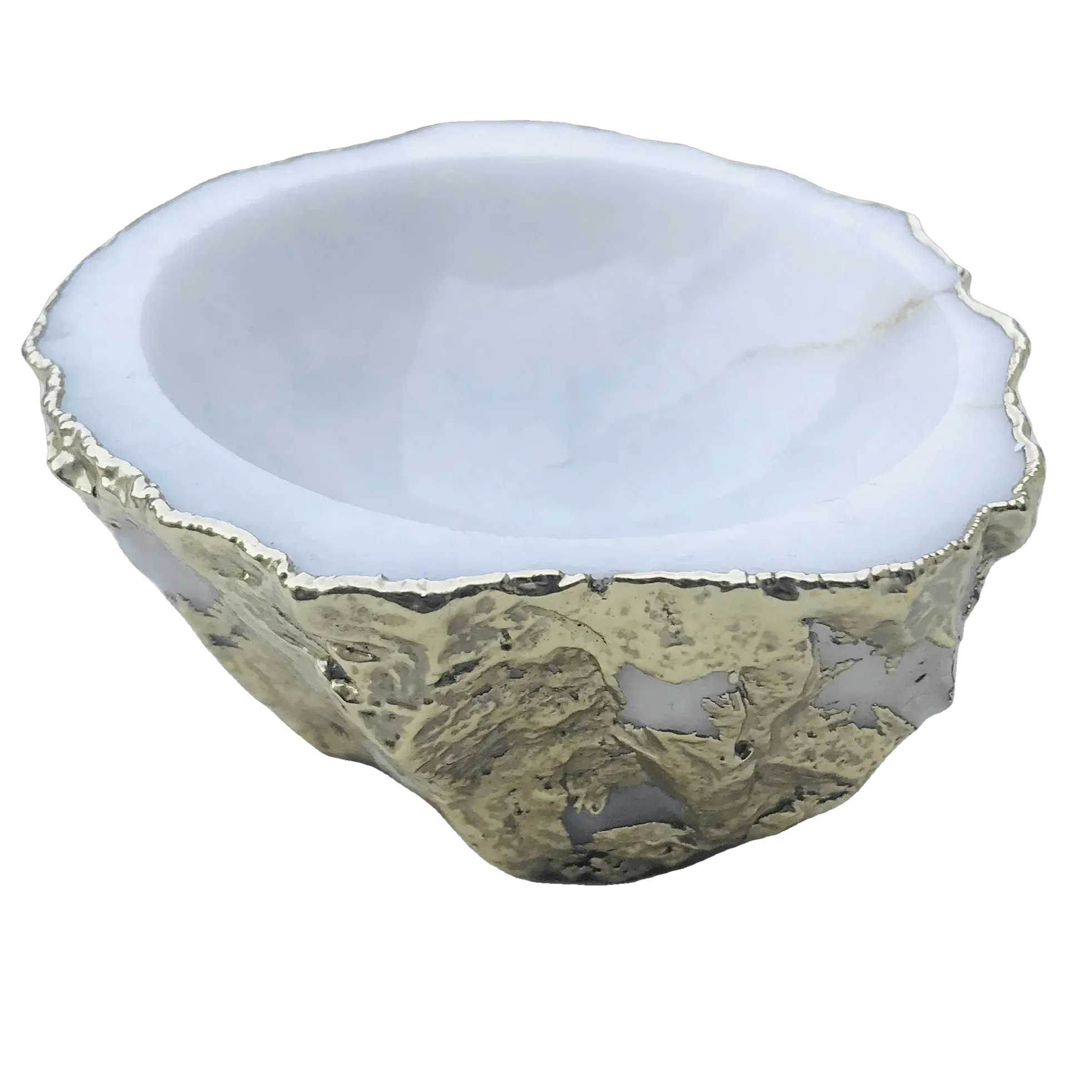 White Agate Geode Jewelry Bowl