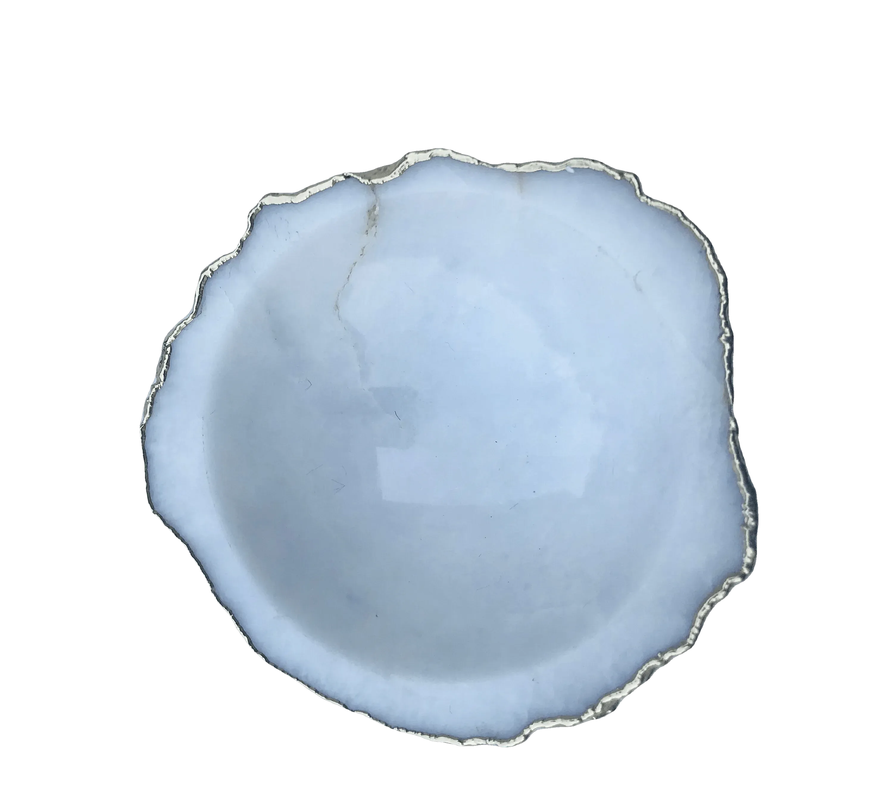 White Agate Geode Jewelry Bowl
