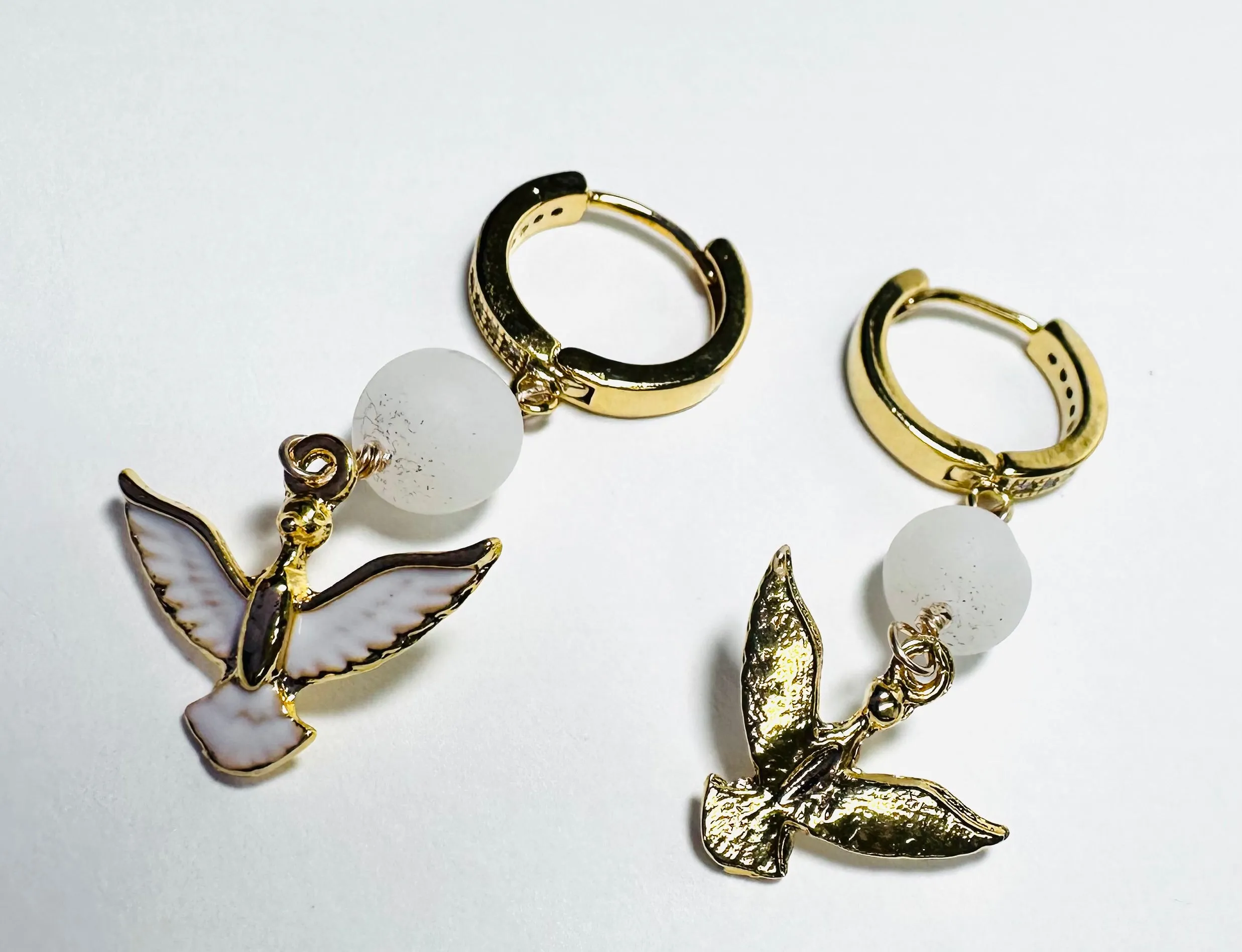 White Bird Earrings