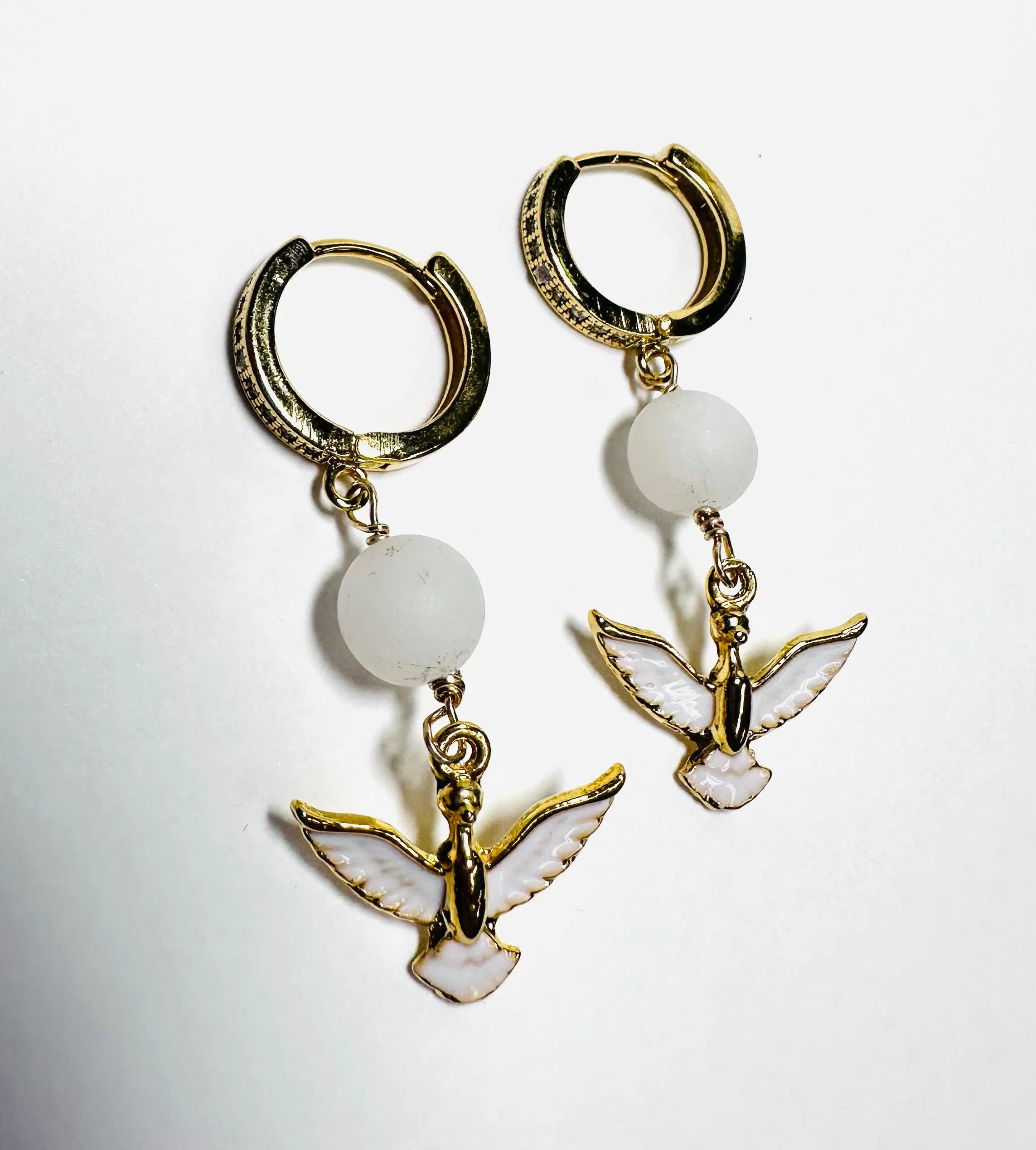 White Bird Earrings