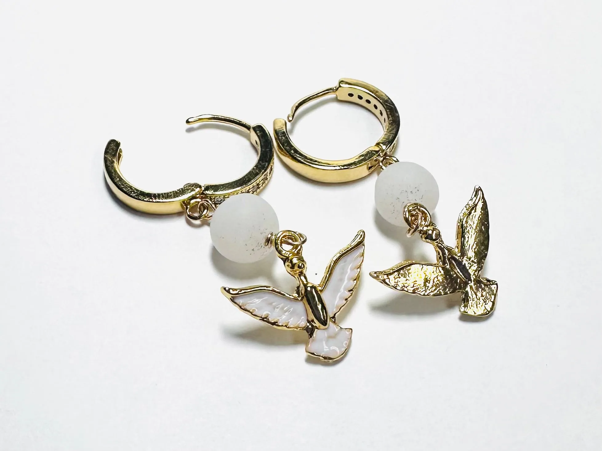 White Bird Earrings