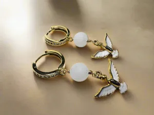 White Bird Earrings