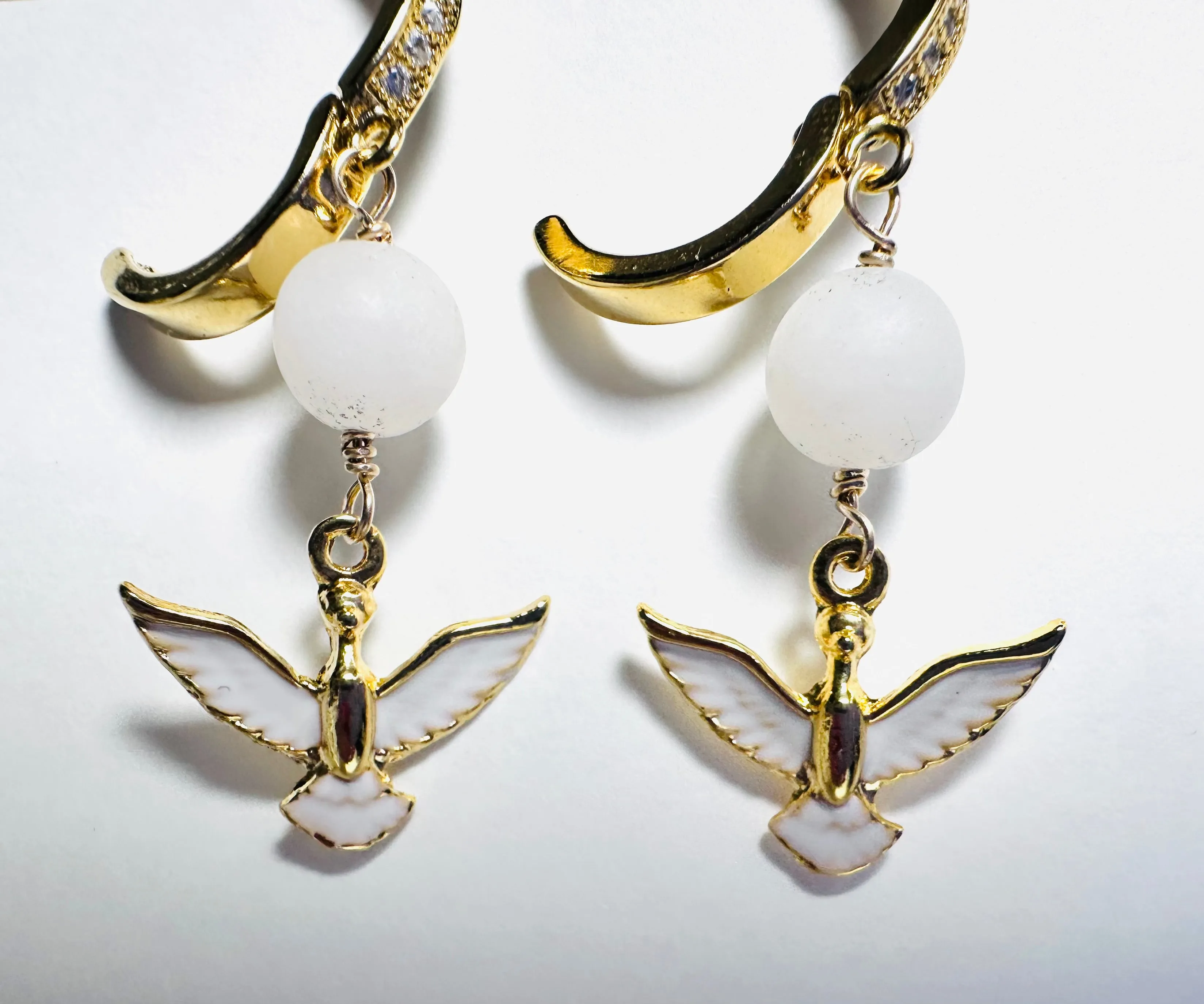 White Bird Earrings