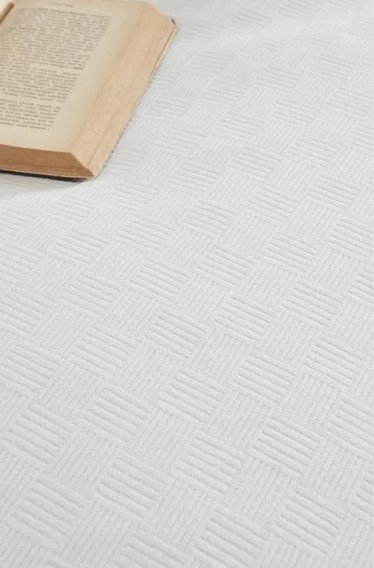 White Checker Pattern Pique Double