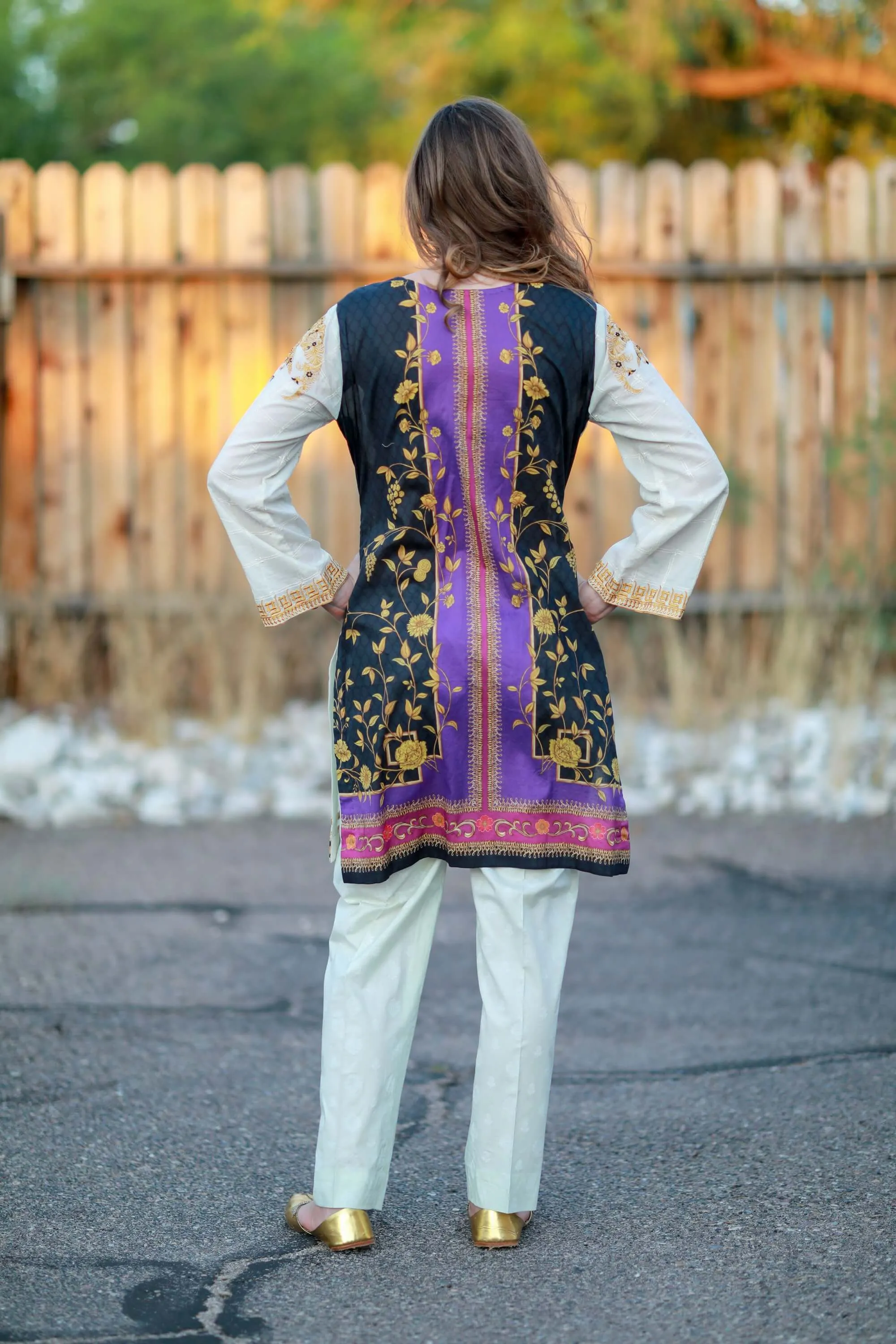 White Cotton-Lawn Suit Salwar Kameez by Elan