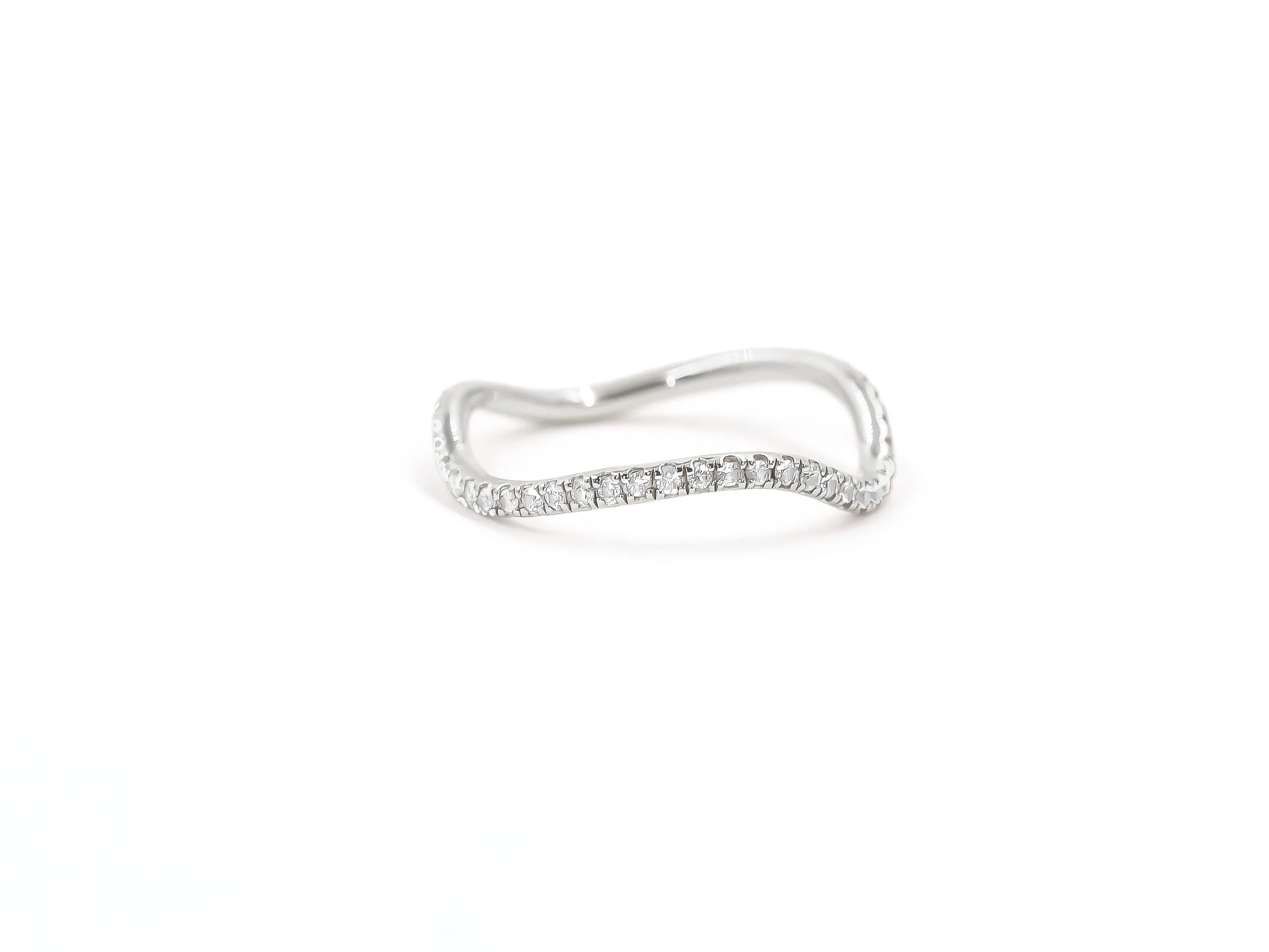 White Diamond Wave Ring