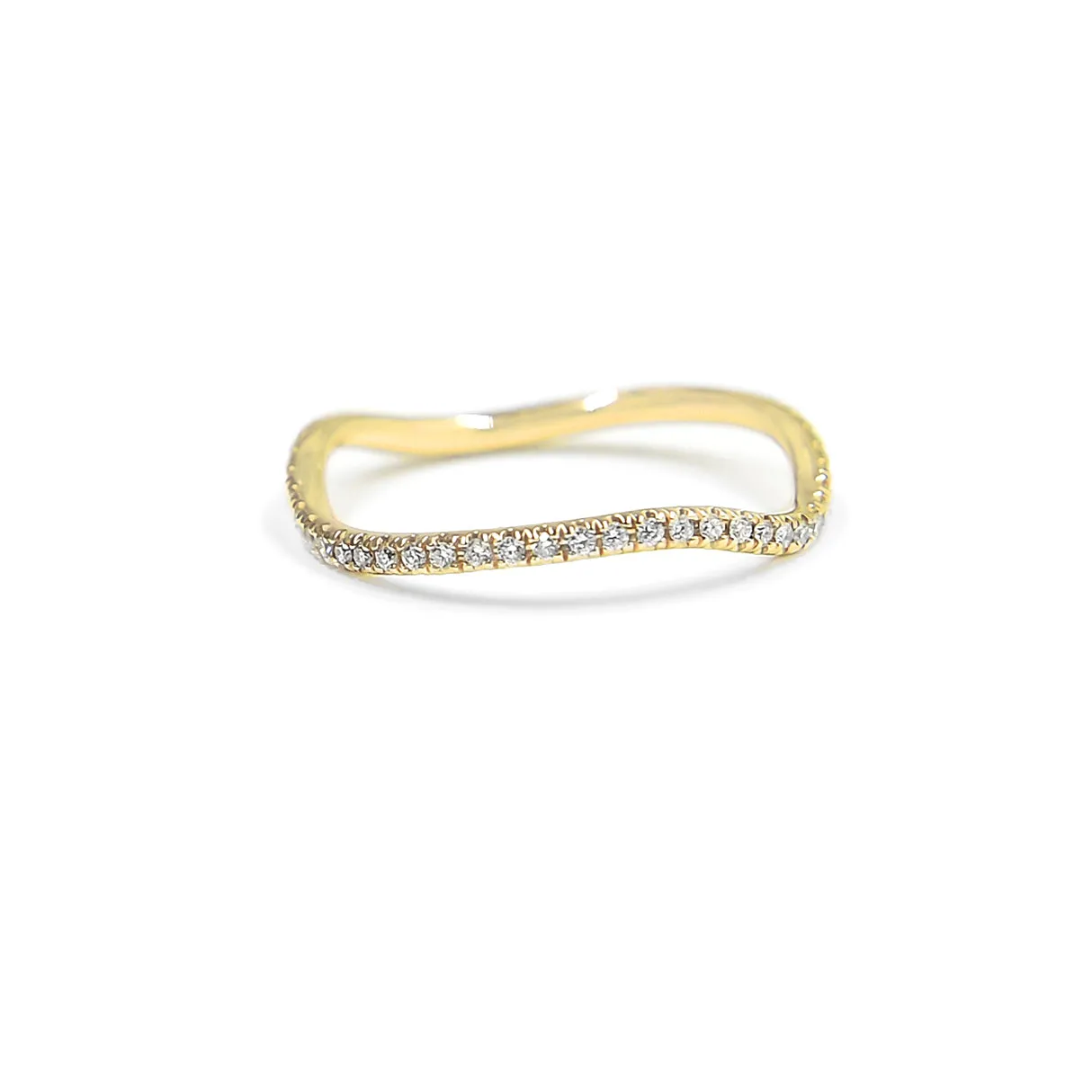 White Diamond Wave Ring