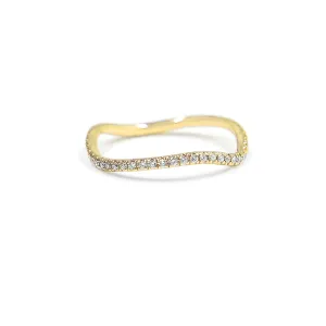White Diamond Wave Ring