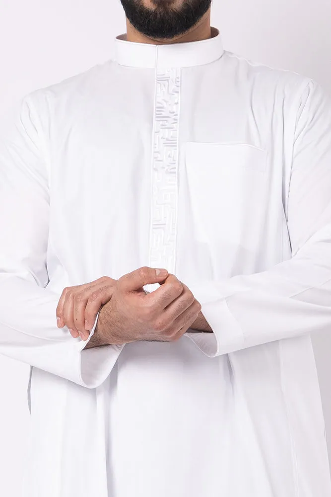 White Huruf Thobe