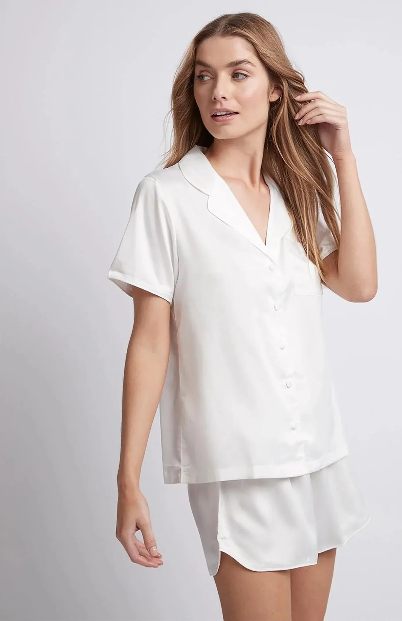White | Luxury Satin Bridal Sleepwear