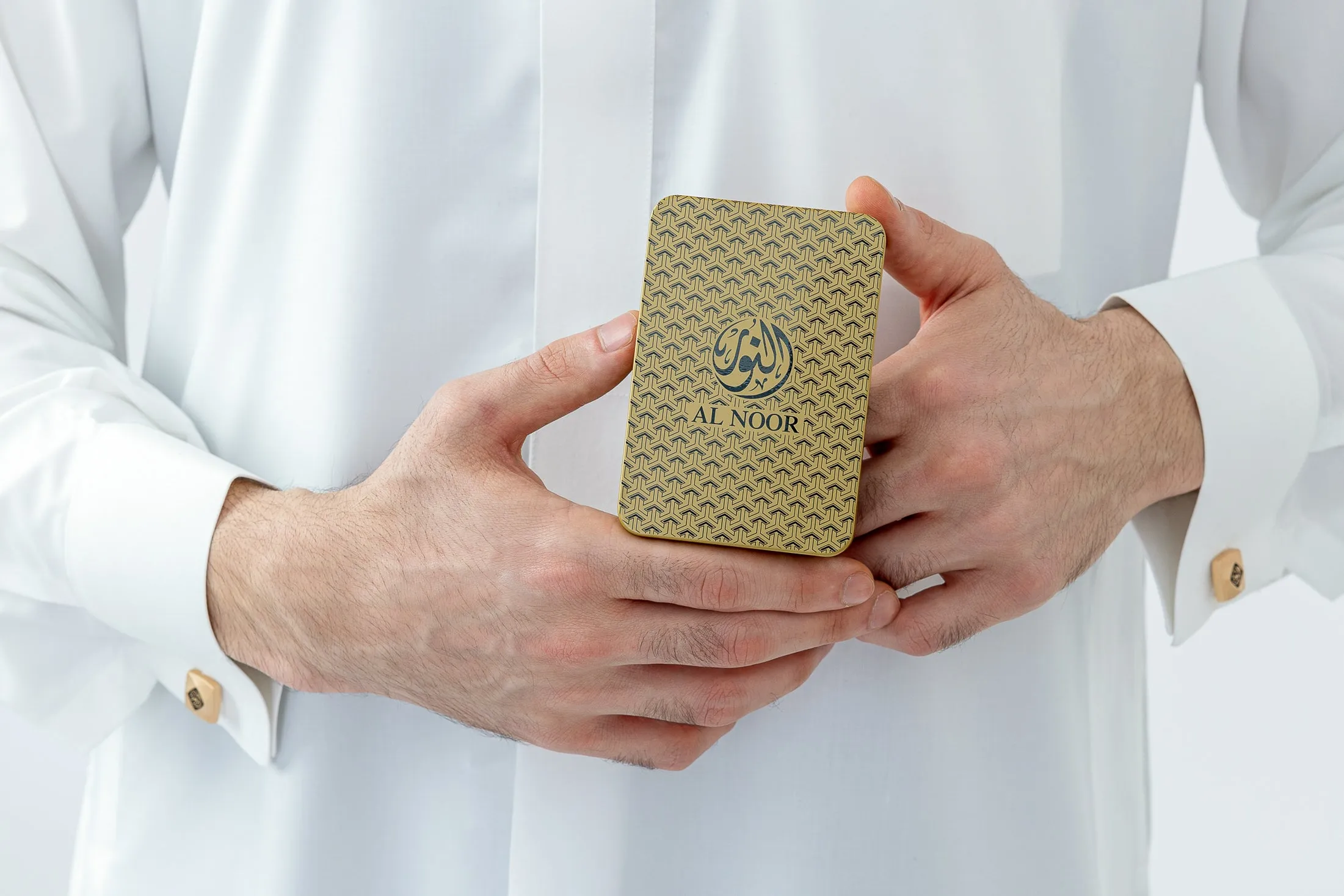 White Qatari Cuff Link Thobe