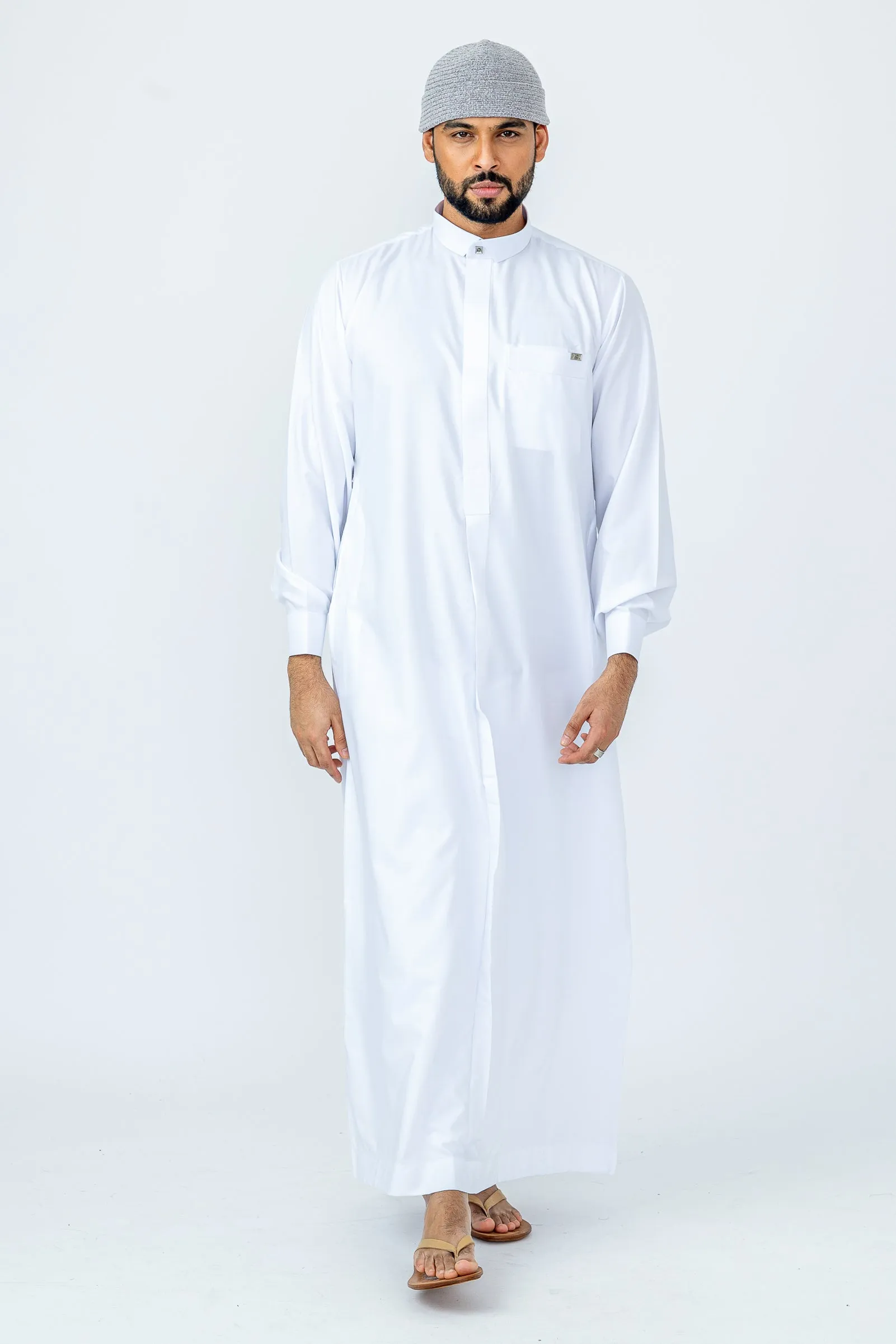 White Qatari Cuff Link Thobe
