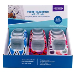 Wholesale Pocket LED Magnifiers - Displayer of 24