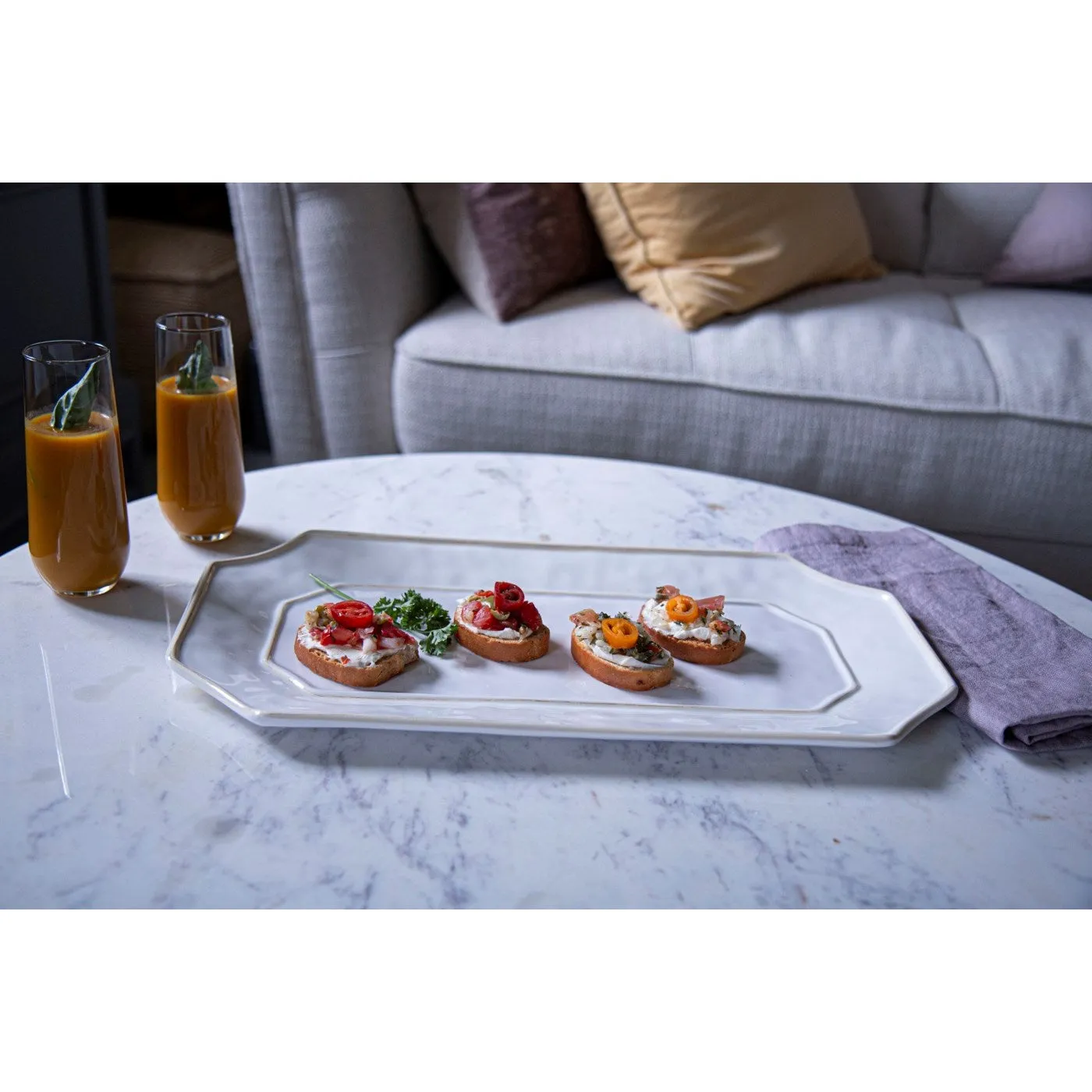 WHT LONG RECT TRAY - VIDA CHARLESTON