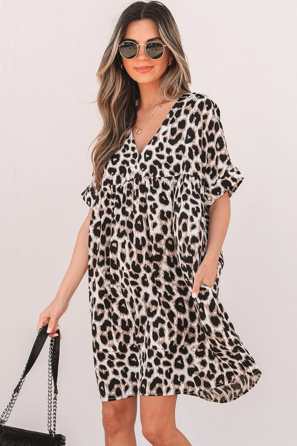 Wild Beyond Belief Backless V Neck Loose Fit Mini Dress